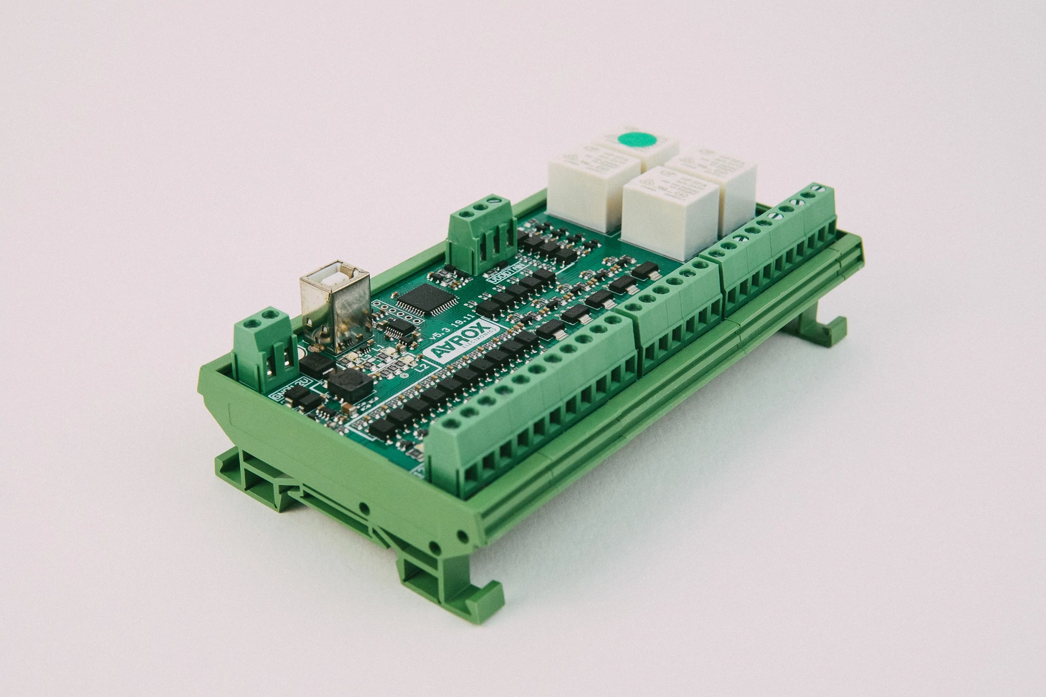 DIN rail plastic case.